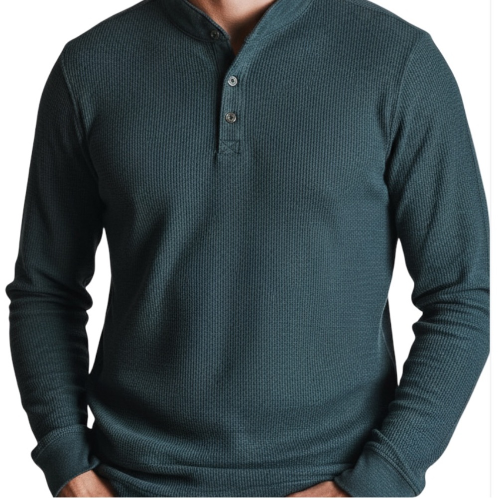 Men's Tall faux shearling lined thermal Henley